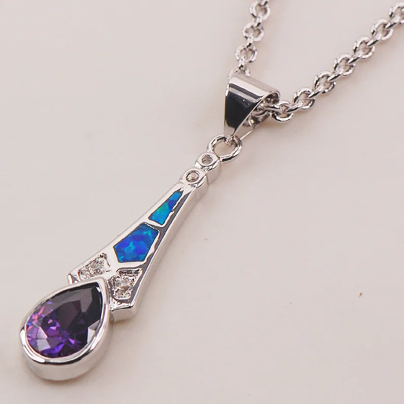 Подвеска из серебра 925 пробы с голубым огненным опалом P157|pendant box|pendant glasspendant light