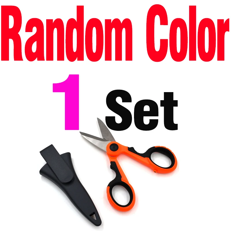 1Set Random MNFT 1 Набор многофункциональные портативные рыболовные ножницы оплетка леска приманка резак для резки рыбы ножницы рыболовные снасти и чехол для хранения - Цвет: 1Set Random