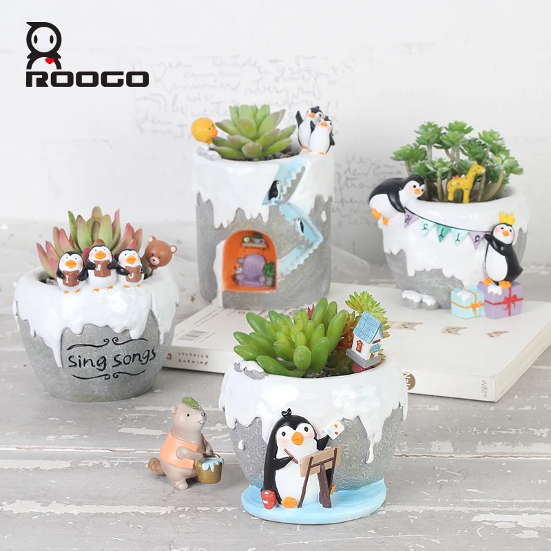 Цветочный горшок Roogo 1 шт. маленький для растений современный