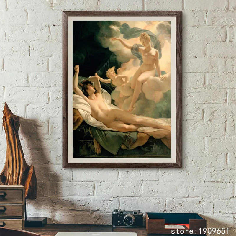 cotton no frame classical figures angels nude art canvas printings oil painting printed on wall decoration pictures | Дом и сад