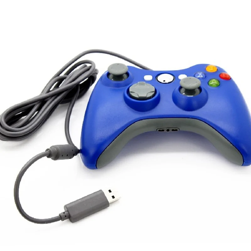USB проводной Joypad геймпад для Microsoft Xbox 360 консоли проводной контроллер черный, белый, розовый цвет красные, синие для Xbox 360 шт. игра джойстик - Цвет: Blue