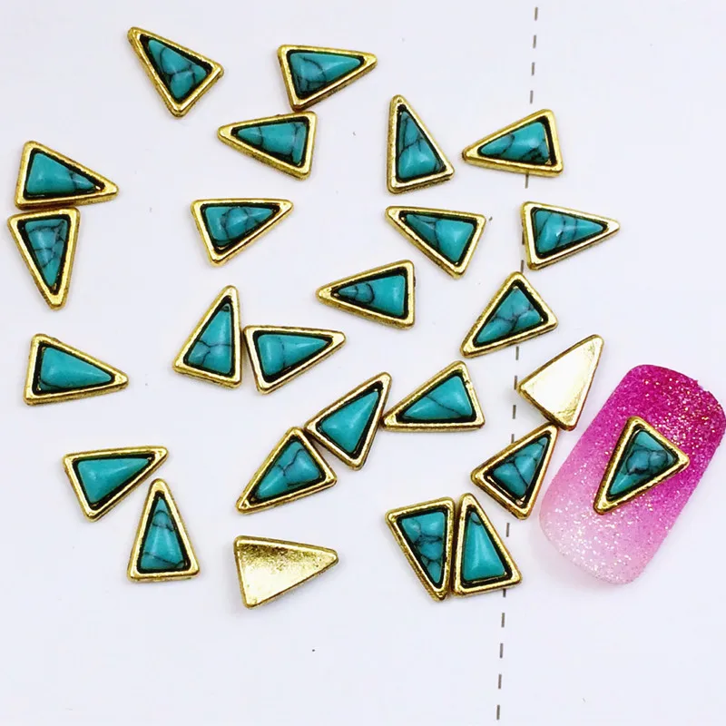 20 звёзд японский сплав ретро Треугольник с бирюзовым камнем металлические