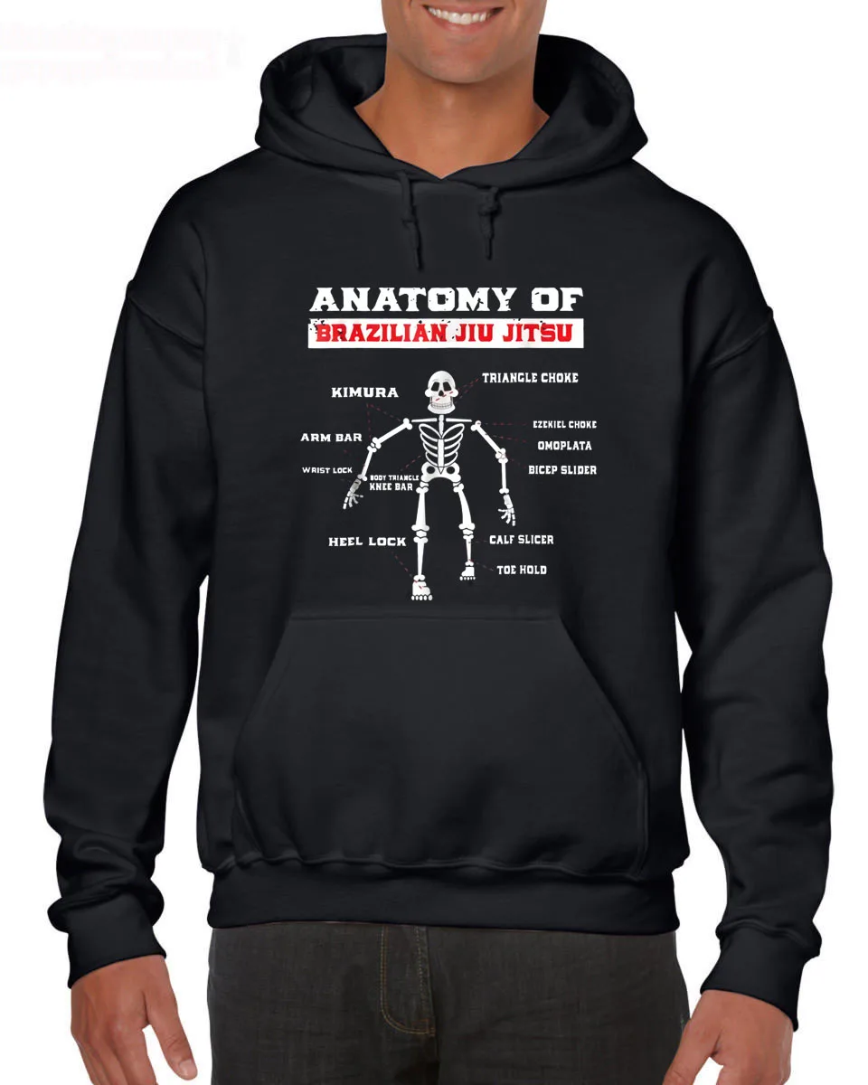 Бразильский джиу джитсу Анатомия Смешные Толстовки Bjj боевые искусства новый