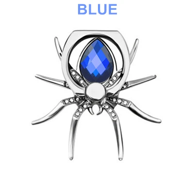 blue Кольцо-держатель для мобильного телефона, вращающееся на 360 градусов, подставка для мобильного телефона с металлическим пауком для samsung S10 Iphone X - Цвет: blue