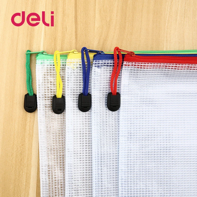 Футляр для документов Deli 1 шт. A4 водонепроницаемый пластиковый на молнии офисных