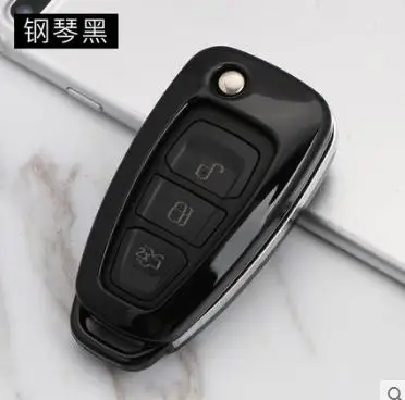 black case Пульт дистанционного управления Abs для салона автомобиля аксессуары для ключей чехол для ключей умный держатель подходит для ford ecsport/ фокус/fiesta/kuga - Название цвета: black case