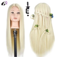 26 inch female hairstyles training head blonde synthetic fiber hair mannequin head dolls for hairdressing with free holder
