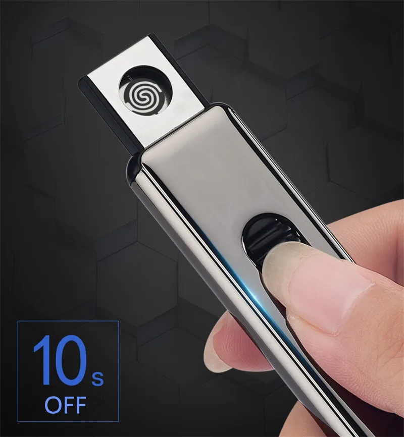 10 pcsTungsten турбо USB Зажигалка для сигарет курения Электронная перезаряжаемая WilndProof