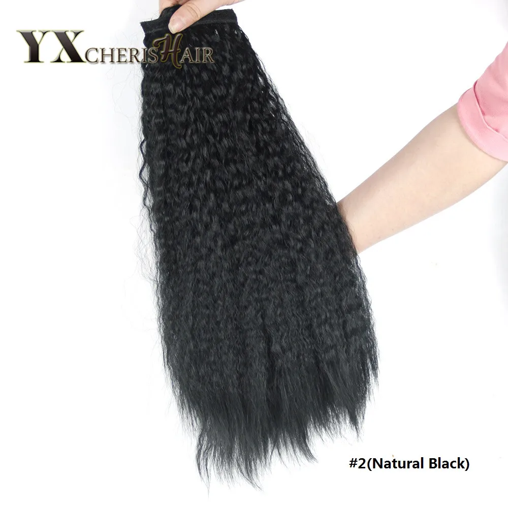 YXCHERISHAIR 1" 150 г чёрный; коричневый хвостики длинные странный прямо Обёрточная бумага вокруг синтетической магические хвостики парики расширения