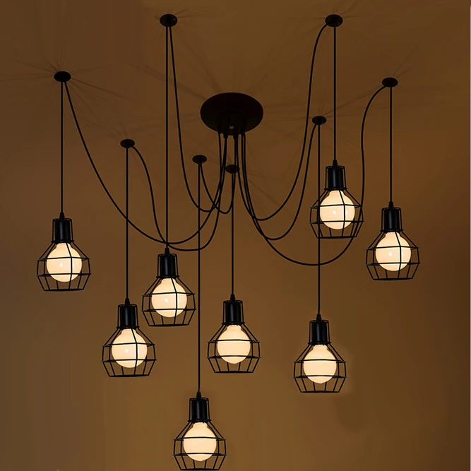 Винтажная люстра паук в стиле ретро E27 E27|fixture lights|spider chandelieredison bulb pendant |