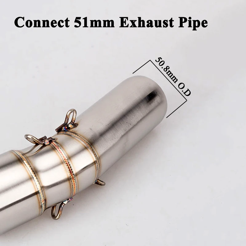 Motorcycle Exhaust Middle Link Pipe Connection Stainless Steel For BMW F650GS F700GS F800GS F800R F800GT 2009-2016 Slip On | Автомобили и