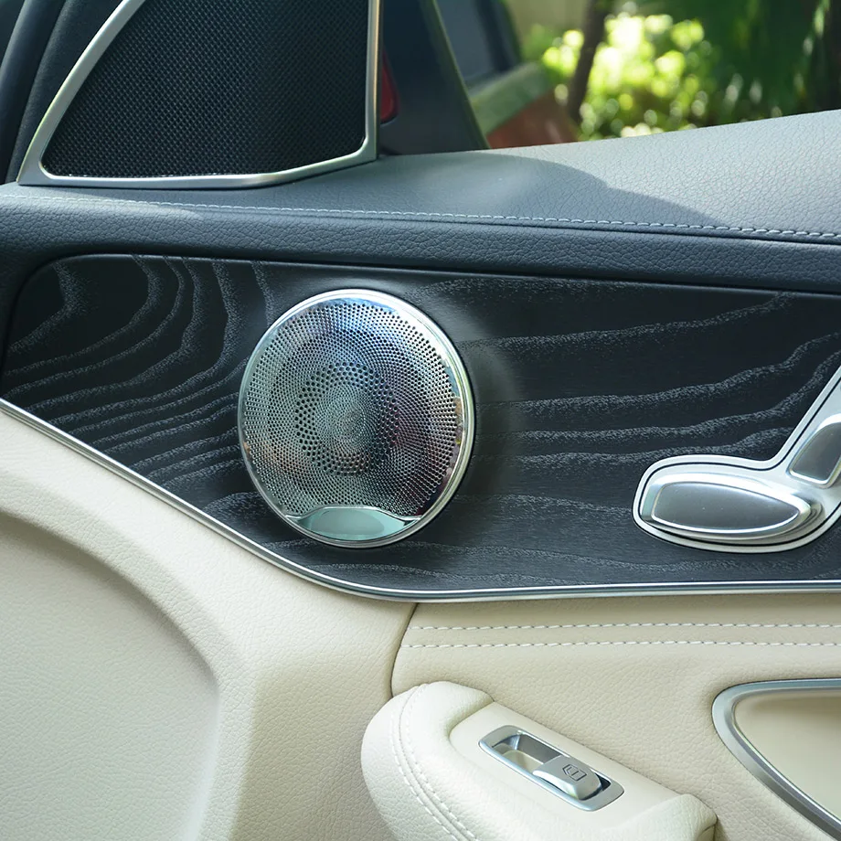 4pcs W213 Matte Chrome Door Speaker Cover Trim Sticker For Mercedes Benz C Class W205 GLC200 2015 2016 Car Accessories | Автомобили и