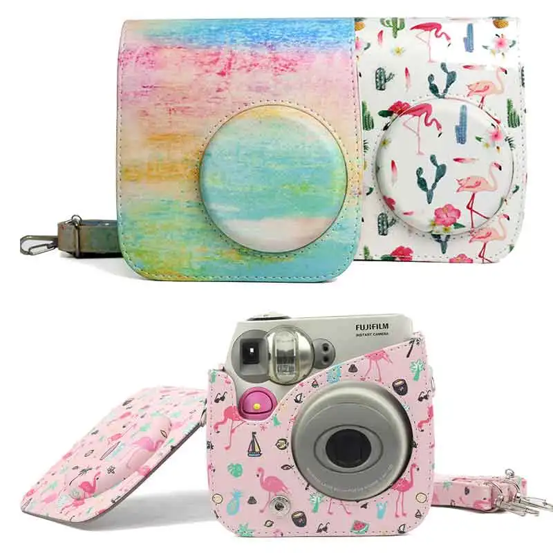 Чехол для камеры FUJIFILM Instax Mini7s Mini 7S 7C с рисунком фламинго коричневый защитный
