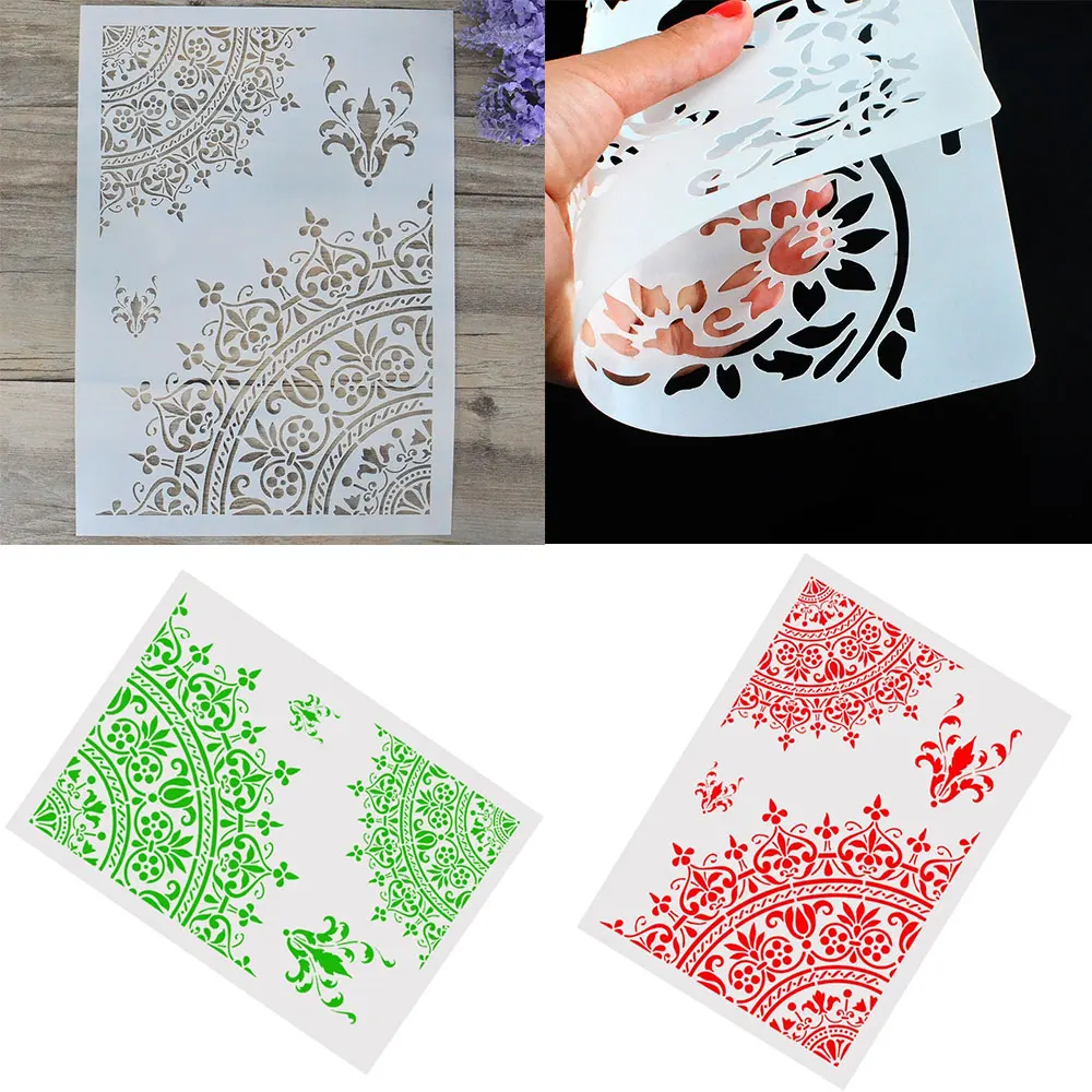 Белый тиснение живопись трафареты скрапбукинга пластиковый шаблон для