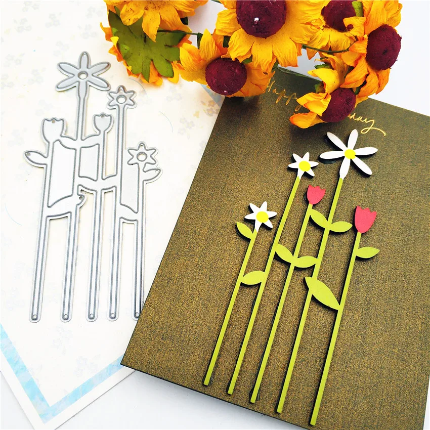 

Cutting dies Long rod flower metal crafts paper die-cutting /DIY embossing, Easter and New Year