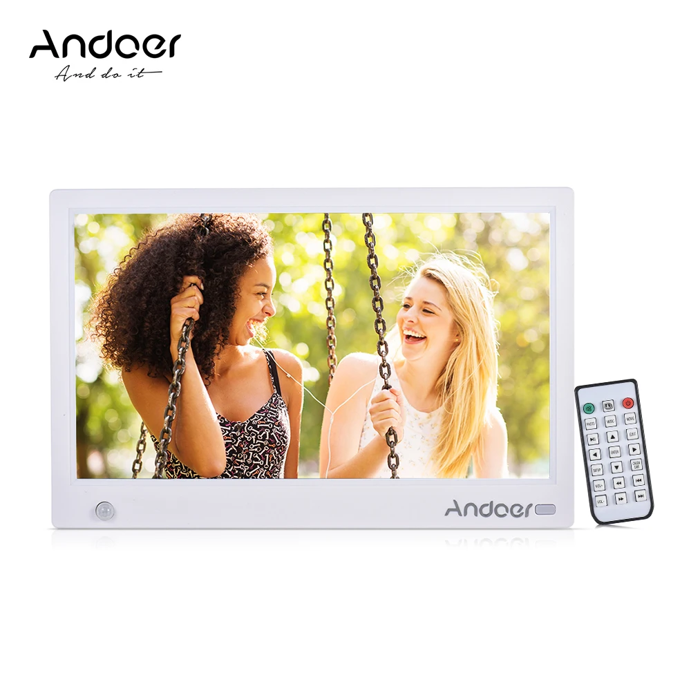 Andoer 11,6 дюймов HD ips широкоформатная цифровая фоторамка с беспроводным пультом дистанционного движения Цифровой Фотоальбом Поддержка часы календарь