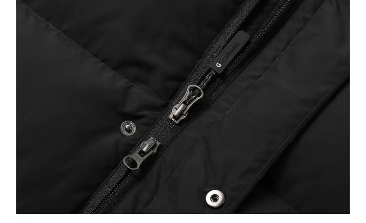 Giordano мужской длинный пуховик с капюшоном из натурального утиного пуха