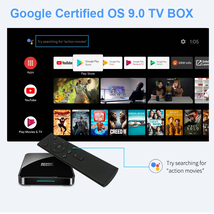 MECOOL KM3 Android 9,0 ТВ приставка 4 Гб 64 Гб ТВ приставка Встроенный 2,4G 5G WiFi Bluetooth 4,0 с подсветкой клавиатуры Smart Android ТВ-плеер
