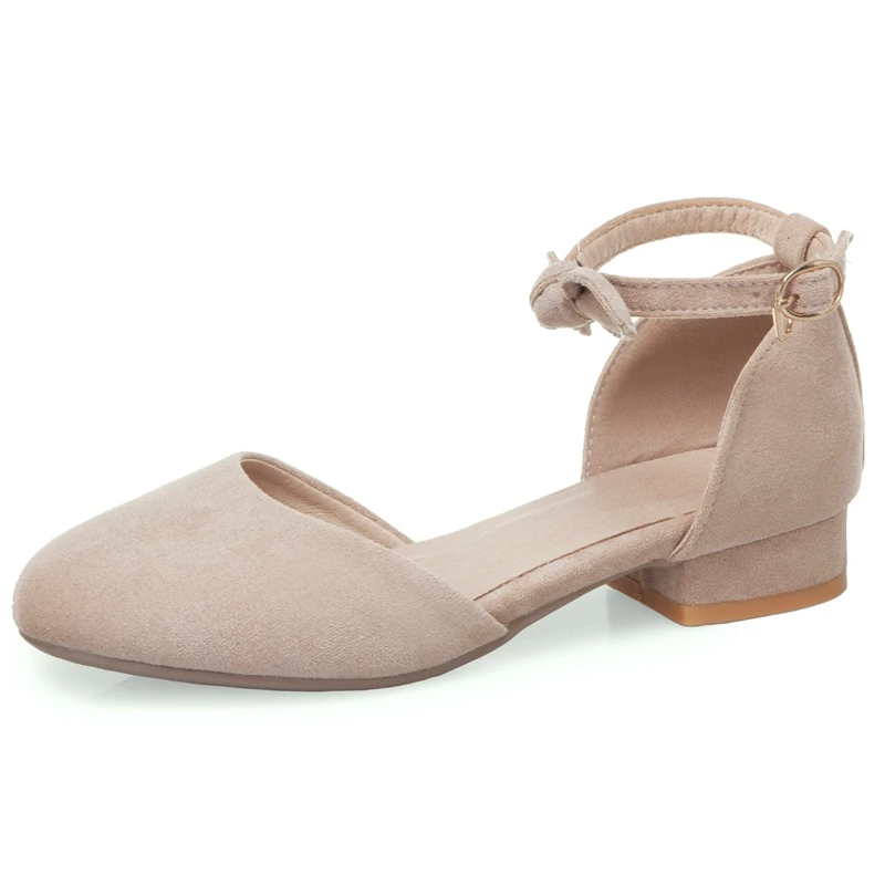 beige ENMAYER/ г. Туфли-лодочки Мэри Джейн женская обувь повседневная женская однотонная обувь из замши с круглым носком, 3 цвета размеры 34-43 LY1731 - Цвет: beige