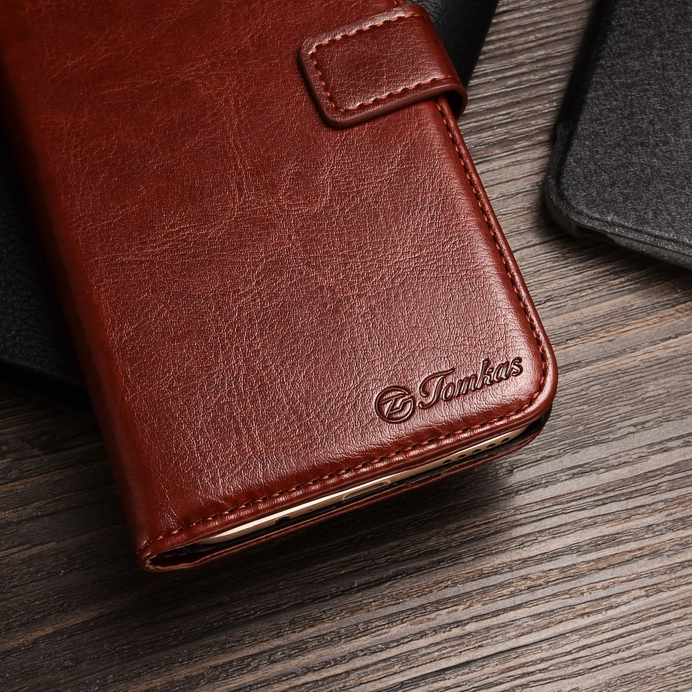 TOMKAS Case For OnePlus 6 PU Leather Wallet Card Retro Commerce Phone Cases Slot Cover Coque |