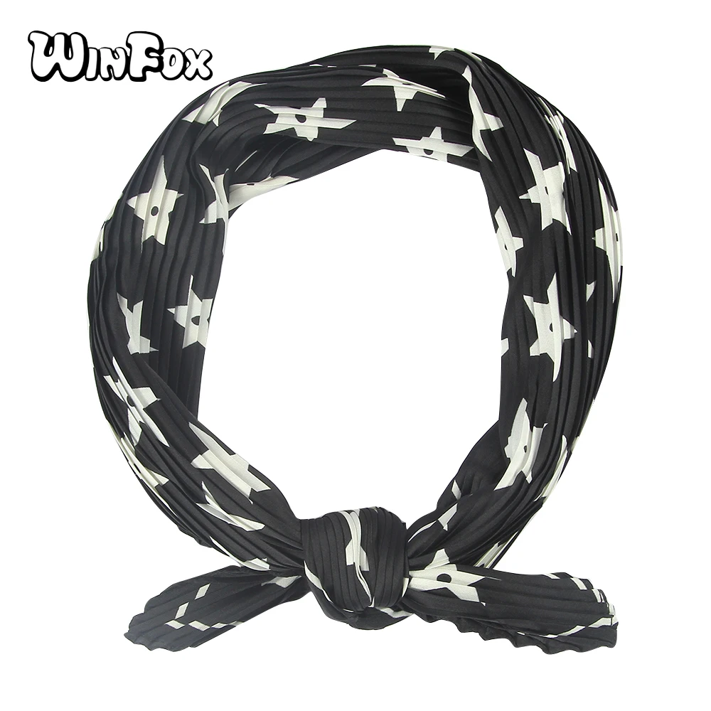 Winfox 50*90 см с рисунком звезды и бриллиантами черная лента маленькая головная