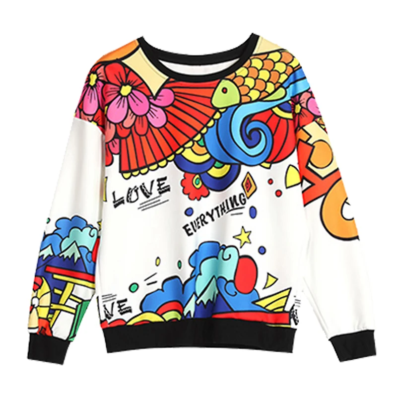 Свитшот Trytree женский с цветочным принтом уличная одежда пуловеры из полиэстера