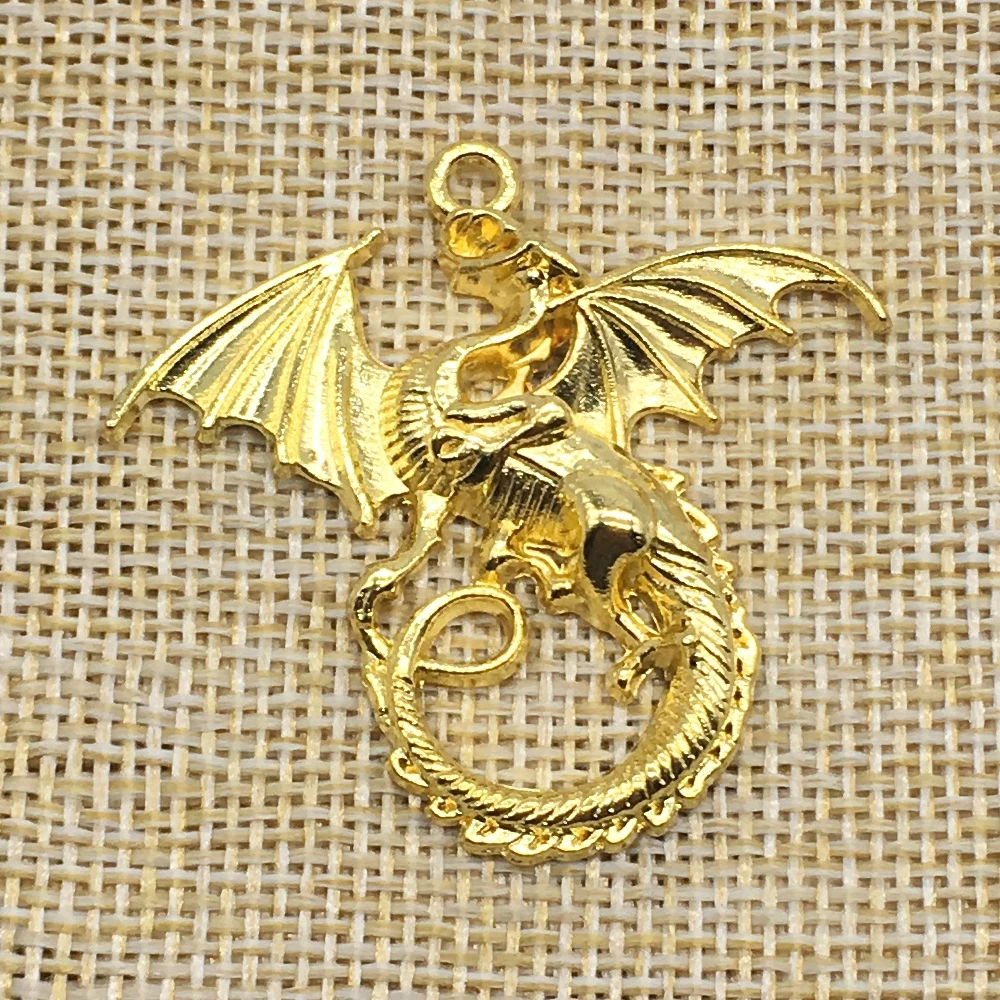 

10Pcs Dragon Charms Gold Color DIY Jewelry Making Handmade Crafts