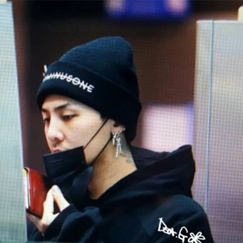 Вязаная шапка с вышивкой VORON BIGBANG GD gdragon PEACEMINUSONE модная в стиле хип-хоп унисекс