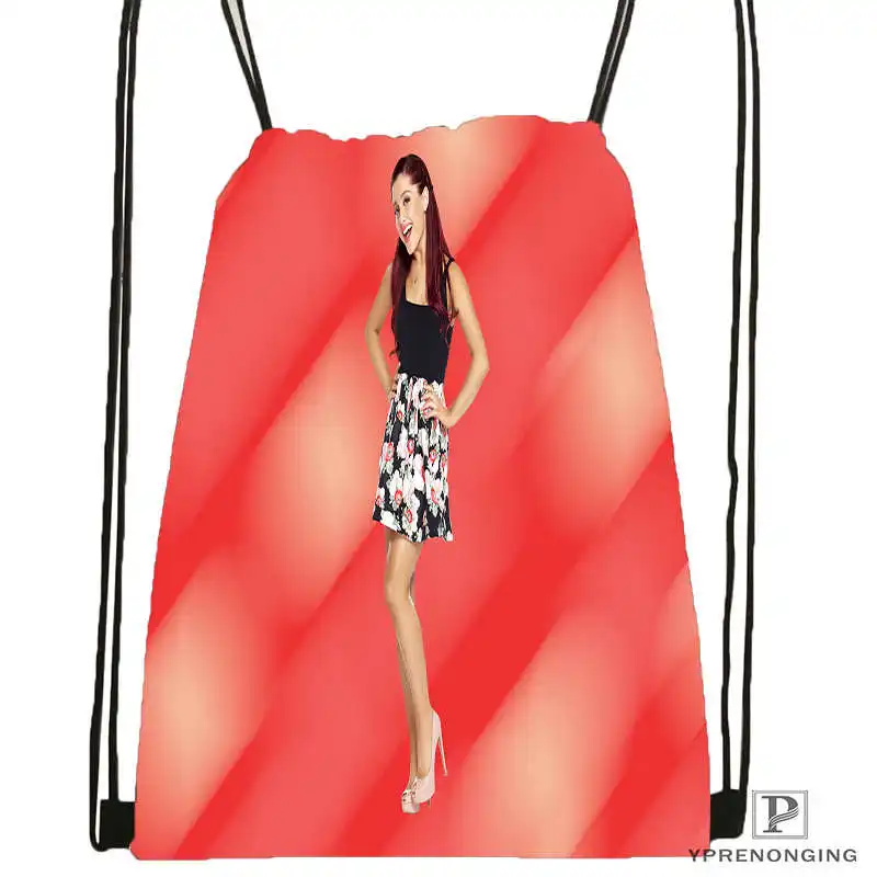 Drawstring Backpack На заказ Ariana Grande#10 походная сумка на шнурке милый рюкзак для детей(черная спинка) 31x40 см#180531-02-42 - Цвет: Drawstring Backpack