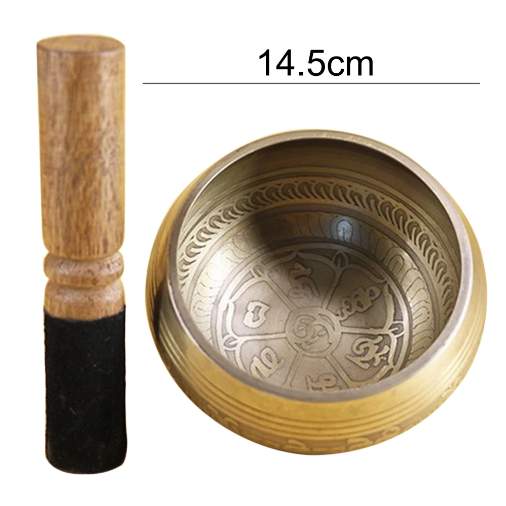 14CM Тибетская Поющая чаша для йоги Поющая чаша для медитаций Гималайская ручная чеканка медитация Звуковая терапия массаж домашний орнамент - Цвет: 14CM