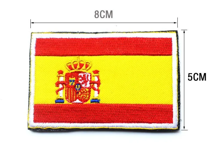 Spain Flag Вышивка Аппликации Значки Швейцария Испания Франция Бельгия Греция Нидерланды Польша Ватикан венгерский флаг патч - Цвет: Spain Flag