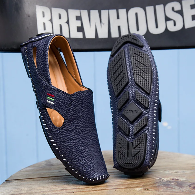 2021 New Brand Fashion Summer Style Soft Moccasins Men Loafers High Quality Flats Gommino Driving Leather Shoes Big Size 2a | Обувь