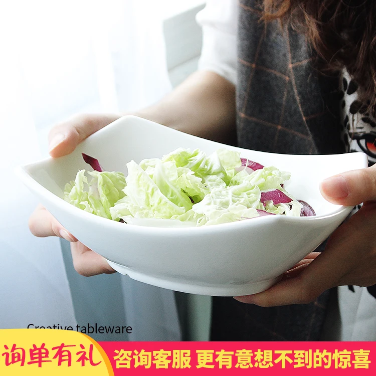 Белая Керамическая Чаша Блюдо Творческий десертный суповой чаши японский свежий