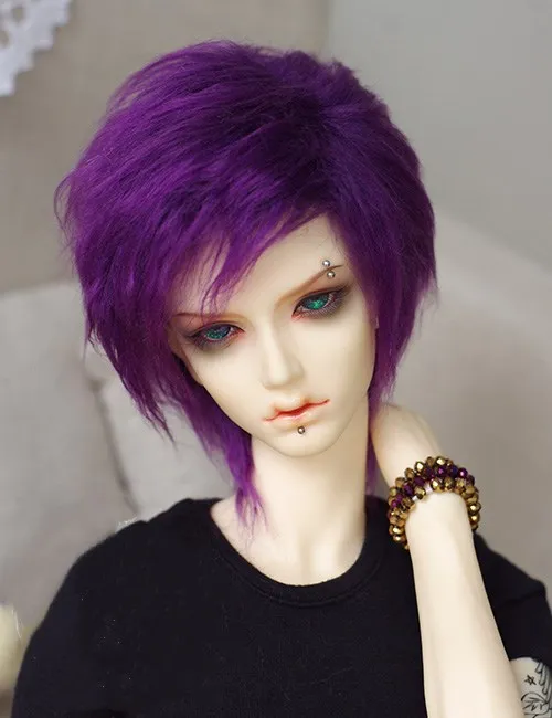 

Высшее качество 1/3 1/4 1/6 фиолетовые волосы средней длины BJD волосы SD кукольный парик