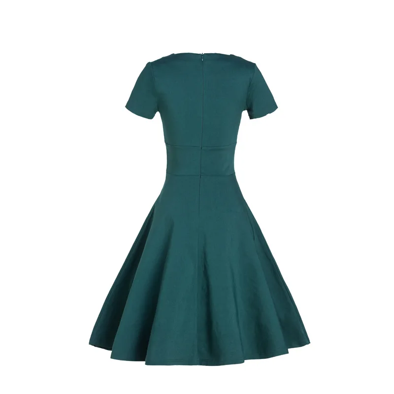 Sea Breeze Brand Summer 2017 new women fashion Brief Solid short sleeve Zippers Empire Big swing Ball Gown party Dress wine Red | Женская