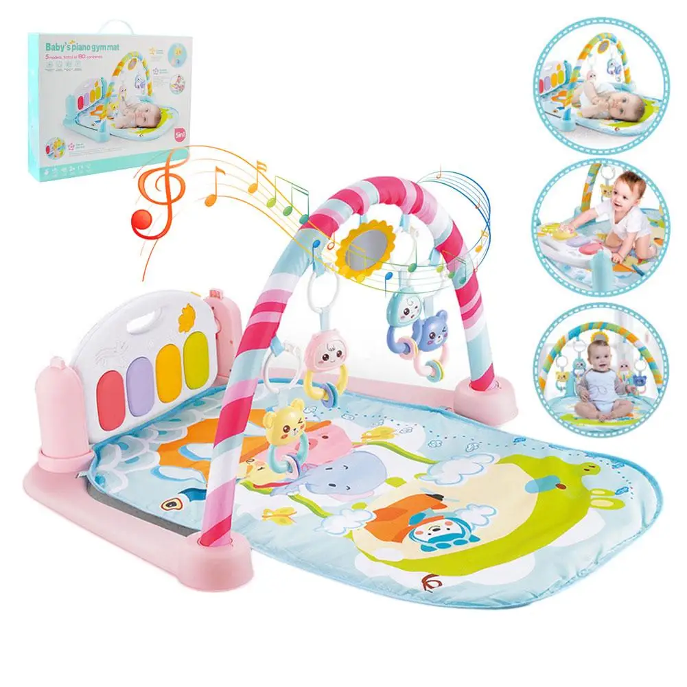 

Baby Play Mat Fitness Bodybuilding Frame Pedal Piano Music Carpet Blanket Activity Gym Kick Play Lay Sit Toy For Newborns Babies