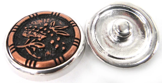 

MOODPC Free shipping fashion antique antique copper flower DIY snap button charm