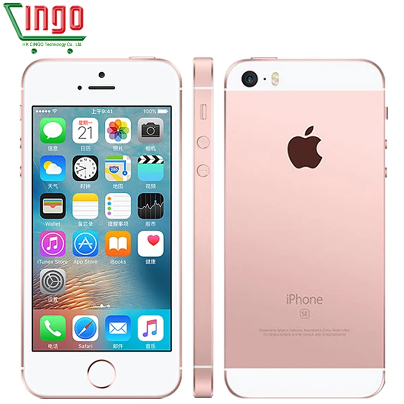 Разблокированный Apple iPhone SE сотовые телефоны LTE 4," 2 Гб Оперативная память 16/64GB Встроенная память чип A9 iOS 9,3 двухъядерный мобильный телефон с определением отпечатка пальца
