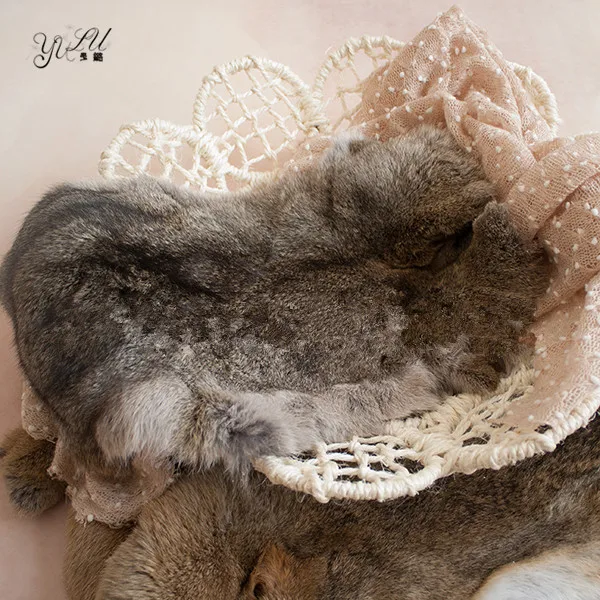 

Newborn Rabbit Faux Fur Baby Photography Props Blanket Infant Basket Filler Stuffer Photo Shoot Baby Fotografia Accessories