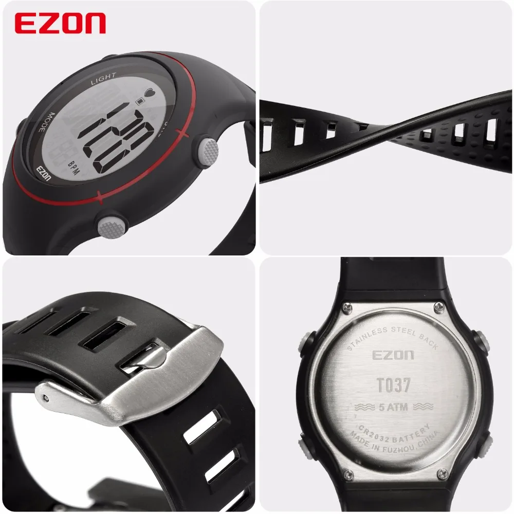Новинка EZON T037 мужские и женские спортивные наручные часы с цифровым монитором сердечного ритма уличные часы для бега Будильник хронограф с нагрудным ремешком