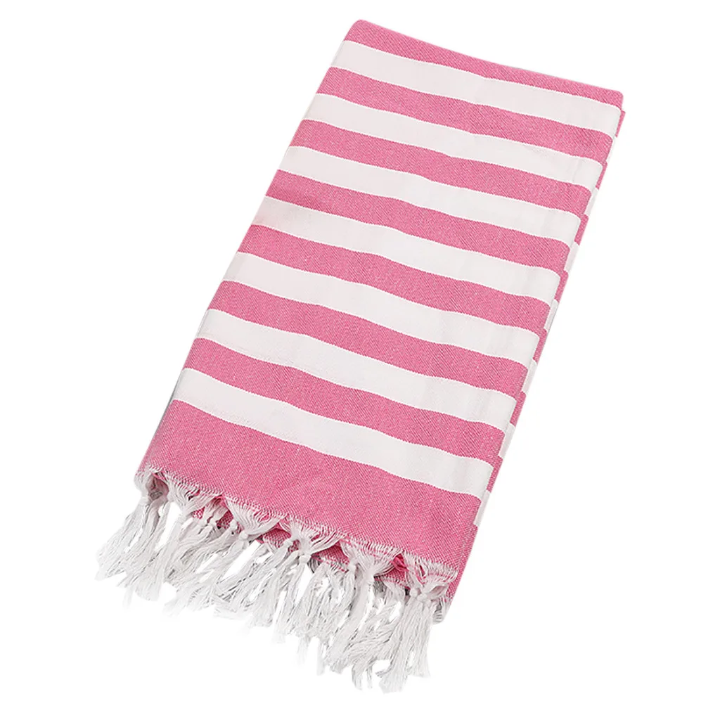 Ouneed Turkish Cotton Fringed Beach Towel Dyed Jacquard Bath Spa Gym Pool |