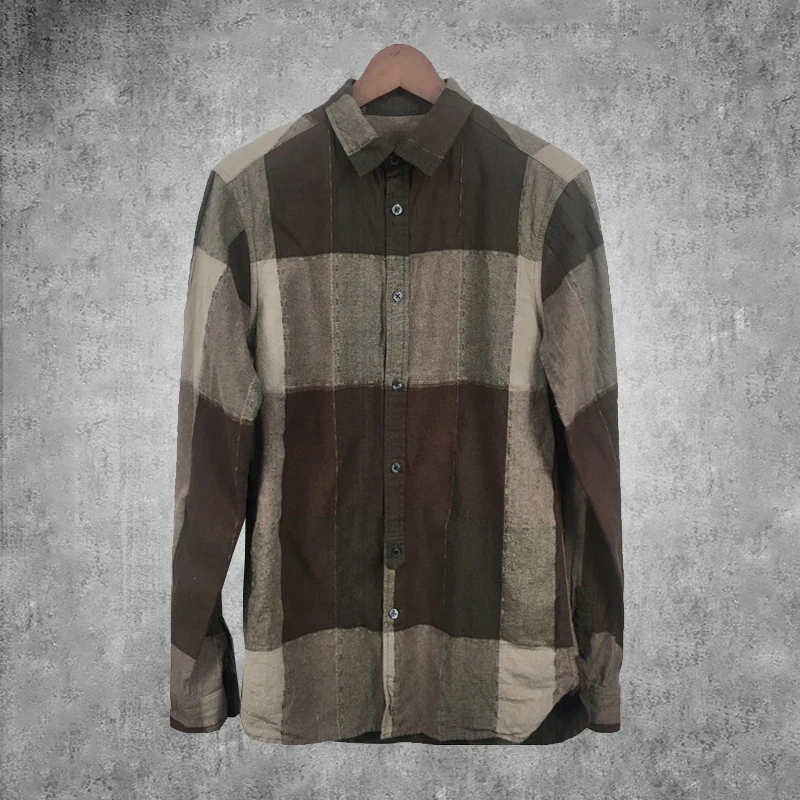 Новая Осенняя Модная брендовая мужская одежда приталенная Мужская рубашка с