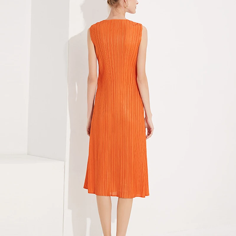 Changpleat 2019 летние новые женские однотонные платья Miyak плиссированные модные тонкие