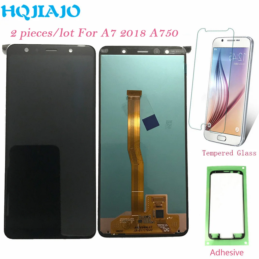 ЖК дисплей 2 шт./лот 6 0 ''для Samsung A750 сенсорный экран дигитайзер для Galaxy A7 2018 A750F