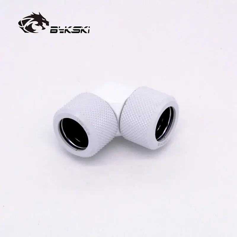 White Bykski G1/4 ''90 градусов поворотный фитинг акриловая трубка 14 мм 16 мм 12 мм фитинг для жесткой трубки ручной компьютер аксессуары фитинг для PETG - Blade Color: White