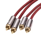 Audiophile аудио кабель 2 RCA для 2 RCA STB TV DVD усилитель Premium двойной RCA кабель плетеный 1 M 2 м 3 м 5 м 8 M 10 м 12 м 15 м