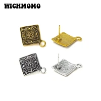 new 6pcs 1822mm zinc alloy retro gold rhombus earring base earring connectors for diy jewelry accessories