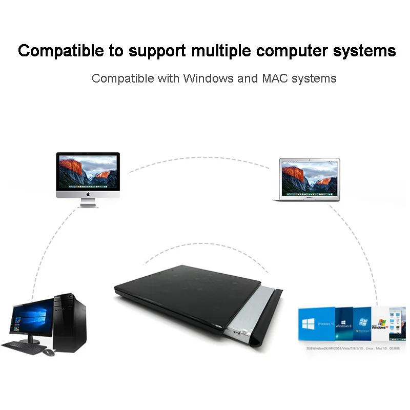 Черный Внешний USB3.0 DVD RW CD Writer тонкий оптический привод горелки ридер плеер лоток тип портативный для портативных ПК