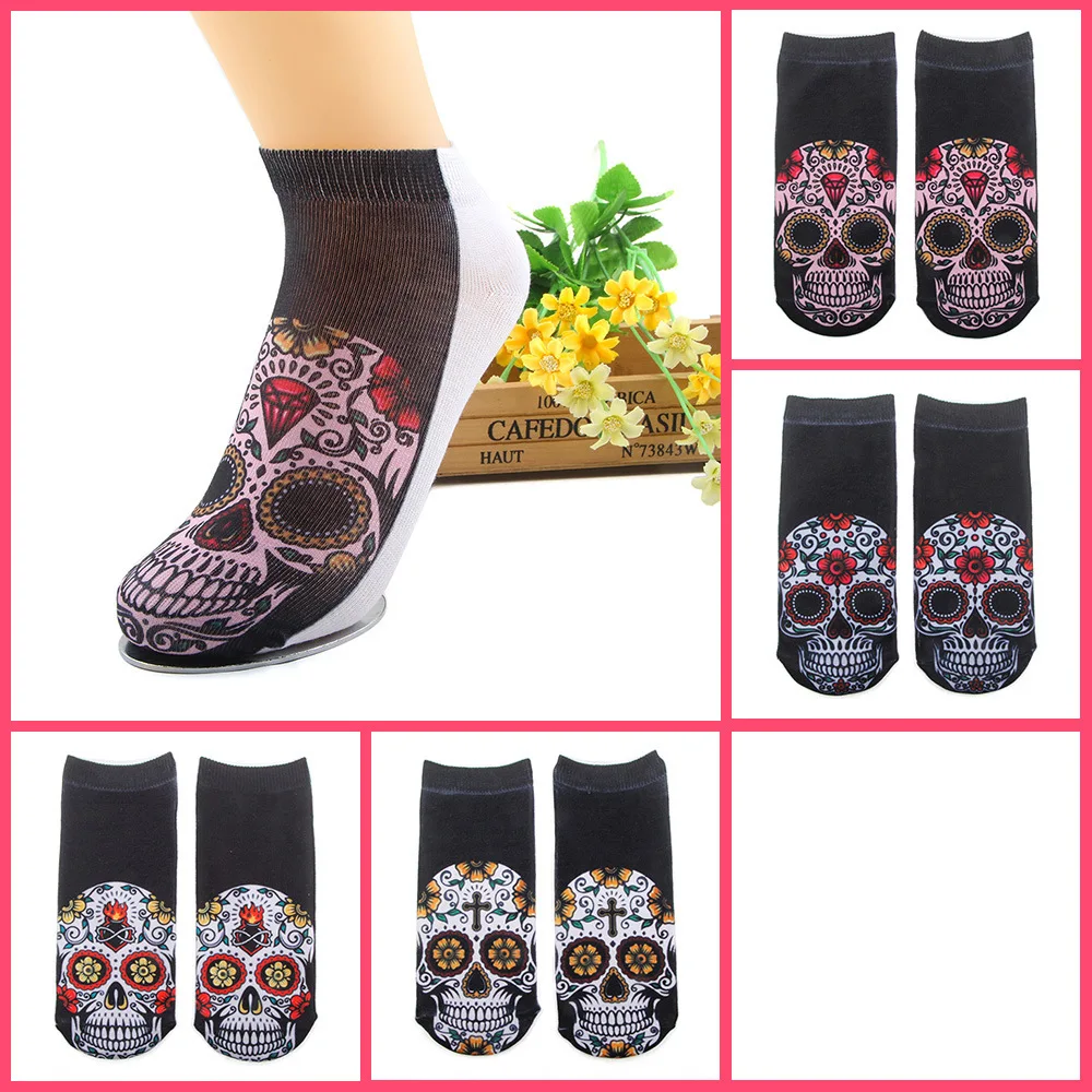2 pairs 3D Printed Funny alien socks women Alien Martian Series cranium Sock short Spring autumn Girls Gift women|Носки| |