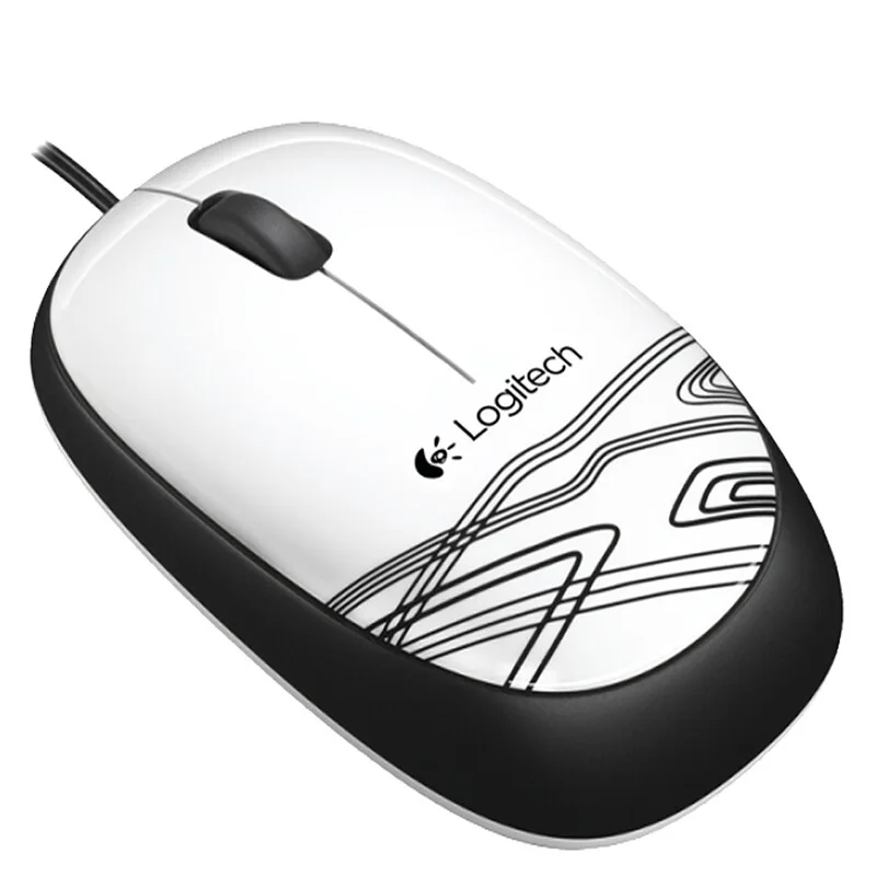 White Проводная мышь logitech M105 с многоцветной портативной мышью на выбор, кабель 1000 точек/дюйм для Mac OS/Windows PC/ноутбука, офисного и домашнего использования - Цвет: White